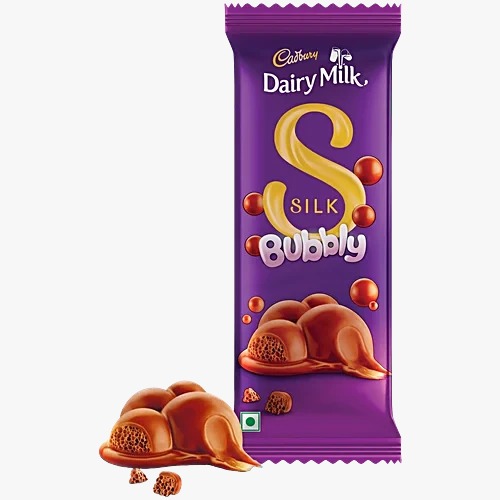 Cadbury Dairy Milk Silk Bubbly Chocolate Bar, 112 g